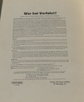 Spear & Söhne "Wer hat Vorfahrt?" 1957 Verkehrs-Brettspiel in Originalkarton (9107)